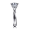 Anabelle - 14K White Gold Cushion Cut Three Stone Diamond Engagement Ring - 0.75 ct