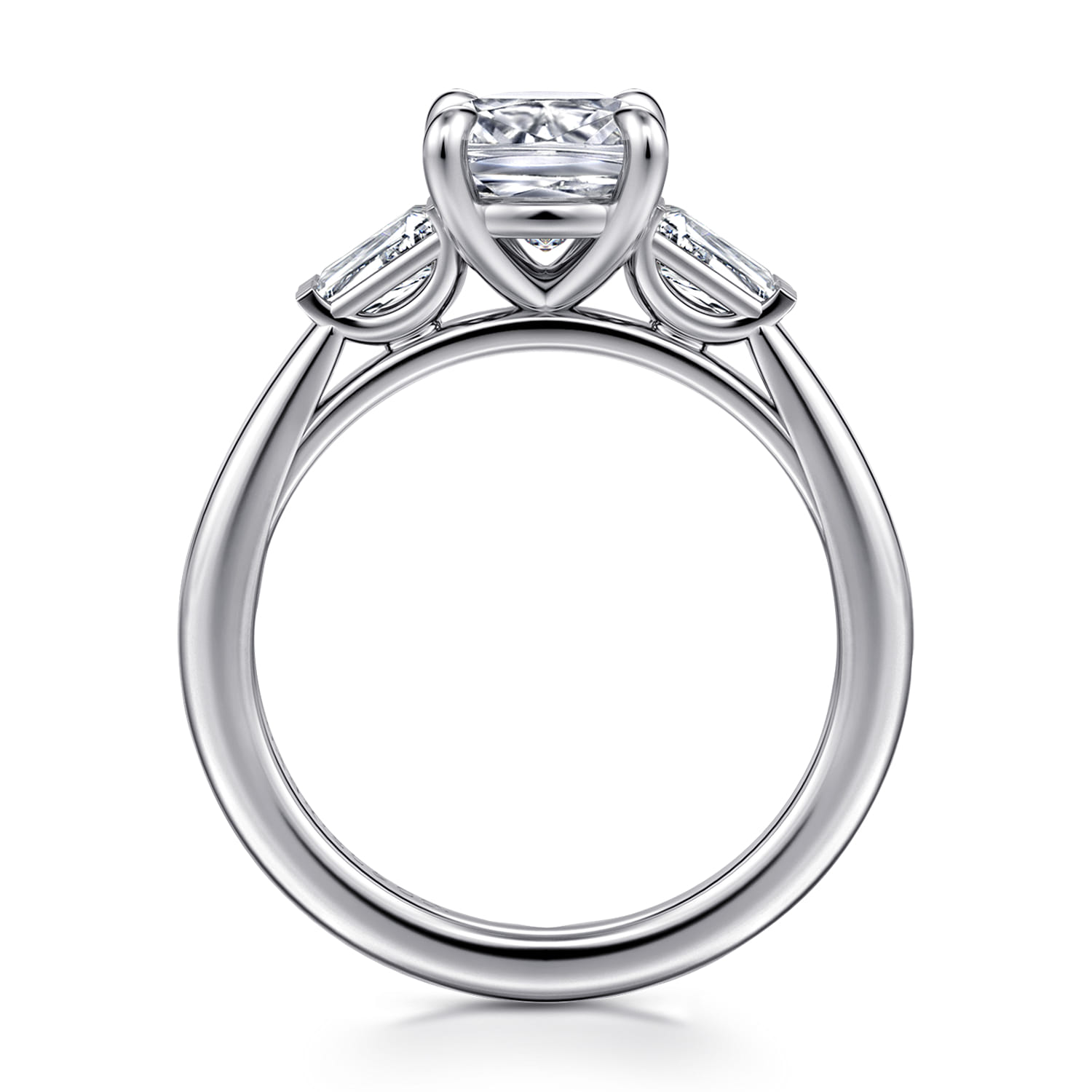 Acacia - 14K White Gold Cushion Cut Three Stone Diamond Engagement Ring - 0.3 ct - Shot 2