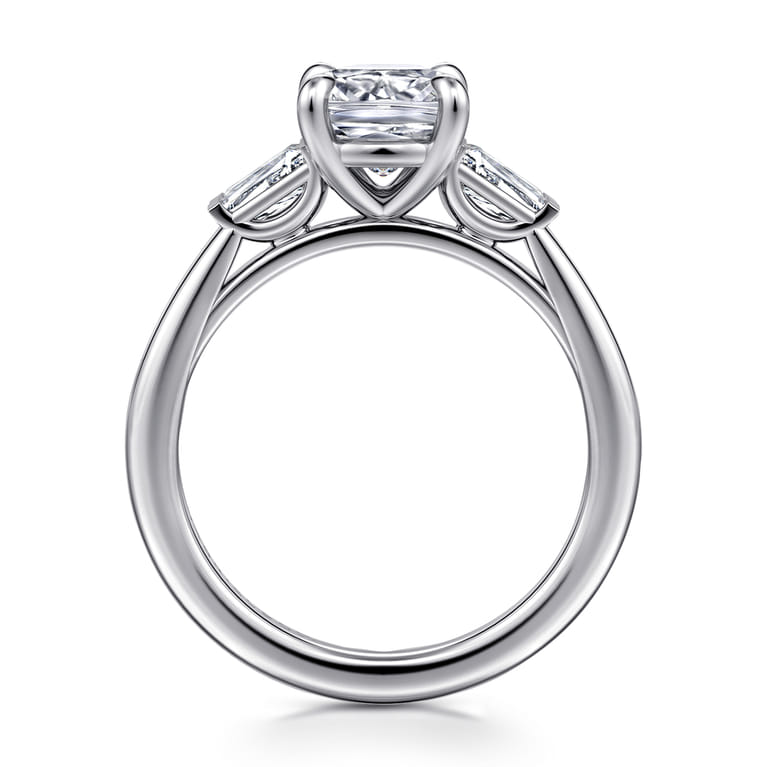 Acacia - 14K White Gold Cushion Cut Three Stone Diamond Engagement Ring - 0.3 ct - Shot 2