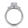 Acacia - 14K White Gold Cushion Cut Three Stone Diamond Engagement Ring - 0.3 ct