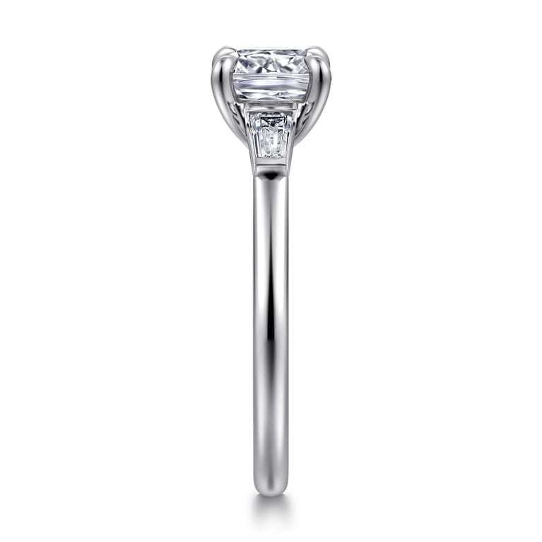 Acacia - 14K White Gold Cushion Cut Three Stone Diamond Engagement Ring - 0.3 ct - Shot 4