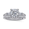 Acacia - 14K White Gold Cushion Cut Three Stone Diamond Engagement Ring - 0.3 ct
