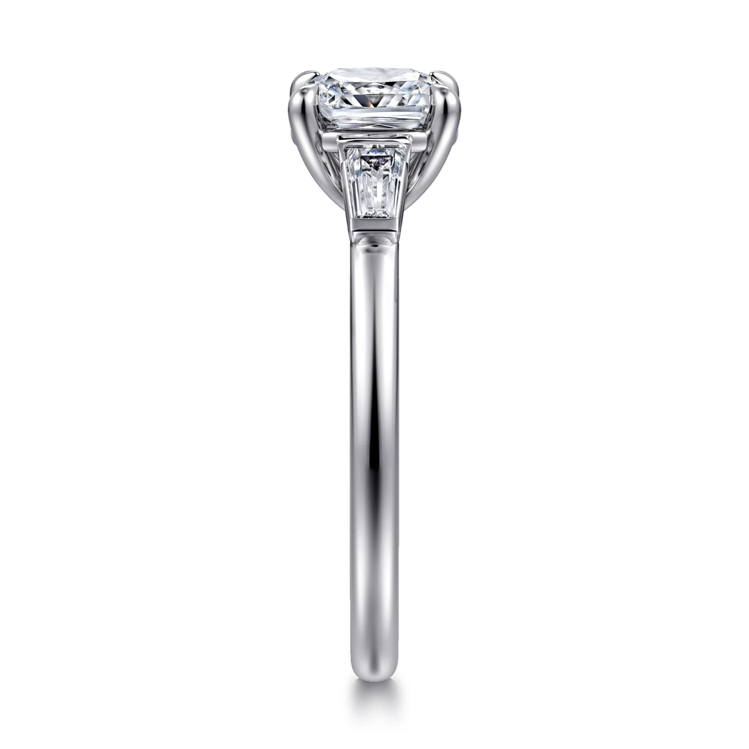 Acacia - 14K White Gold Cushion Cut Three Stone Diamond Engagement Ring - 0.3 ct - Shot 5