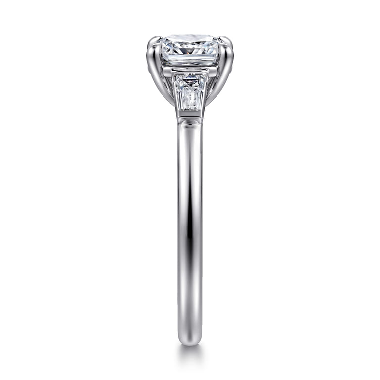 Acacia - 14K White Gold Cushion Cut Three Stone Diamond Engagement Ring - 0.3 ct - Shot 5