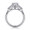 Abina - 14K White Gold Cushion Cut Three Stone Diamond Engagement Ring - 0.75 ct