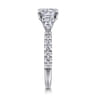Abina - 14K White Gold Cushion Cut Three Stone Diamond Engagement Ring - 0.75 ct