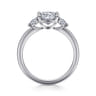 Adeline - 14K White Gold Cushion Cut Three Stone Diamond Engagement Ring - 0.35 ct