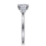 Adeline - 14K White Gold Cushion Cut Three Stone Diamond Engagement Ring - 0.35 ct