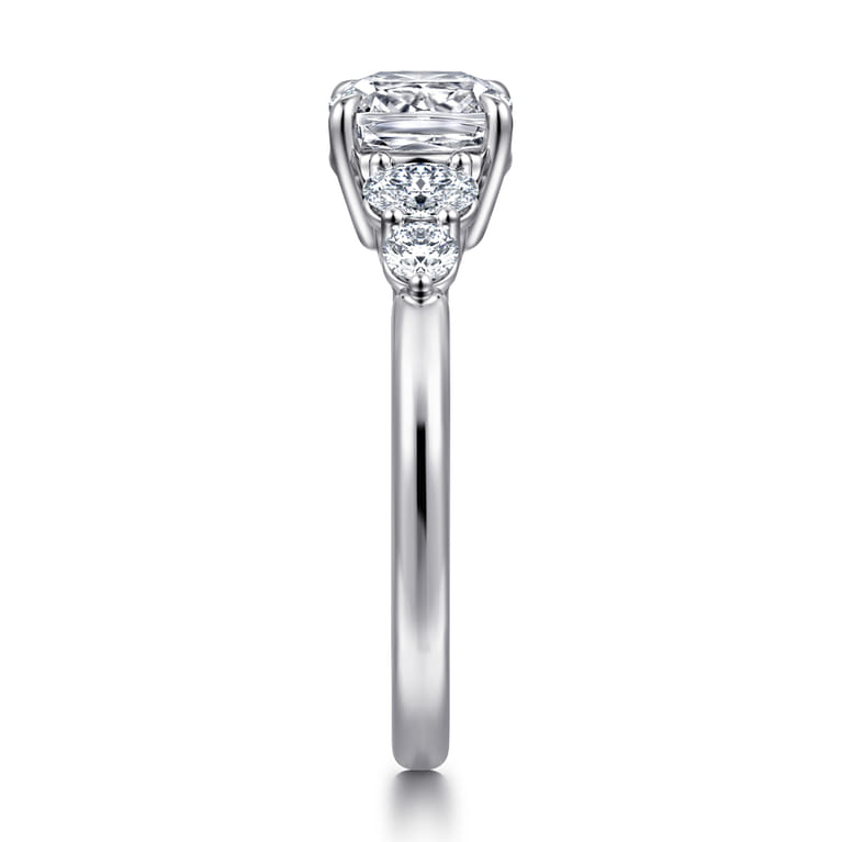 Wave - 14K White Gold Cushion Cut Diamond Engagement Ring - 0.4 ct - Shot 4