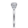Wave - 14K White Gold Cushion Cut Diamond Engagement Ring - 0.4 ct