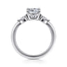 Dela - 14K White Gold Cushion Cut Three Stone Diamond Engagement Ring - 0.17 ct