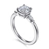 Dela - 14K White Gold Cushion Cut Three Stone Diamond Engagement Ring - 0.17 ct