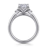 Blaise - 14K White Gold Cushion Cut Three Stone Diamond Engagement Ring - 0.08 ct