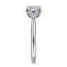 Blaise - 14K White Gold Cushion Cut Three Stone Diamond Engagement Ring - 0.08 ct