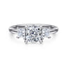 Antonia - 14K White Gold Cushion Cut Three Stone Diamond Engagement Ring - 0.5 ct
