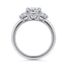 Antonia - 14K White Gold Cushion Cut Three Stone Diamond Engagement Ring - 0.5 ct