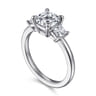 Antonia - 14K White Gold Cushion Cut Three Stone Diamond Engagement Ring - 0.5 ct