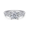 Estefani - 14K White Gold Cushion Cut Diamond Engagement Ring - 0.8 ct
