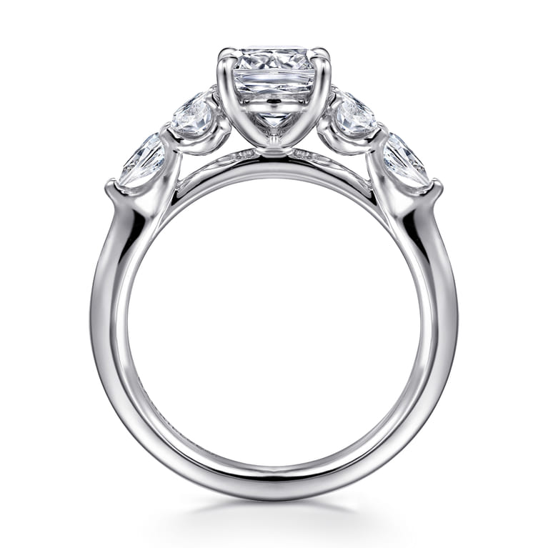 Estefani - 14K White Gold Cushion Cut Diamond Engagement Ring - 0.8 ct - Shot 2