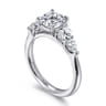 Estefani - 14K White Gold Cushion Cut Diamond Engagement Ring - 0.8 ct