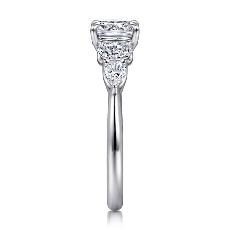 Estefani - 14K White Gold Cushion Cut Diamond Engagement Ring - 0.8 ct - Shot 4