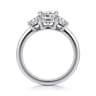 Stephi - 14K White Gold Cushion Cut Three Stone Diamond Engagement Ring - 0.5 ct