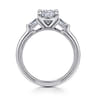 Louann - 14K White Gold Cushion Cut Three Stone Diamond Engagement Ring - 0.3 ct