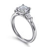 Louann - 14K White Gold Cushion Cut Three Stone Diamond Engagement Ring - 0.3 ct