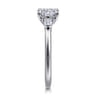 Louann - 14K White Gold Cushion Cut Three Stone Diamond Engagement Ring - 0.3 ct