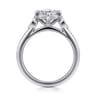 Charli - 14K White Gold Bezel Prong Cushion Cut Three Stone Diamond Engagement Ring - 0.1 ct
