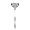 Charli - 14K White Gold Bezel Prong Cushion Cut Three Stone Diamond Engagement Ring - 0.1 ct