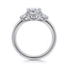 Stephi - 14K White Gold Cushion Cut Three Stone Diamond Engagement Ring - 0.6 ct