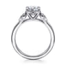 Ebony - 14K White Gold Cushion Cut Three Stone Diamond Engagement Ring - 0.19 ct