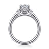 Blaise - 14K White Gold Elongated Cushion Three Stone Diamond Engagement Ring - 0.08 ct