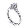 Blaise - 14K White Gold Elongated Cushion Three Stone Diamond Engagement Ring - 0.08 ct