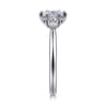 Blaise - 14K White Gold Elongated Cushion Three Stone Diamond Engagement Ring - 0.08 ct