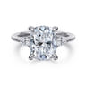 Sima - 14K White Gold Elongated Cushion Three Stone Diamond Engagement Ring - 0.3 ct