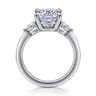 Sima - 14K White Gold Elongated Cushion Three Stone Diamond Engagement Ring - 0.3 ct