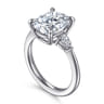Sima - 14K White Gold Elongated Cushion Three Stone Diamond Engagement Ring - 0.3 ct