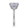 Sima - 14K White Gold Elongated Cushion Three Stone Diamond Engagement Ring - 0.3 ct