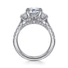 Charlene - 14K White Gold Emerald Cut Three Stone Diamond Engagement Ring - 1.16 ct