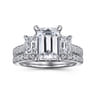 Charlene - 14K White Gold Emerald Cut Three Stone Diamond Engagement Ring - 1.16 ct