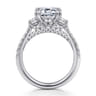 Charlene - 14K White Gold Emerald Cut Three Stone Diamond Engagement Ring - 1.22 ct
