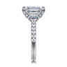 Charlene - 14K White Gold Emerald Cut Three Stone Diamond Engagement Ring - 1.22 ct