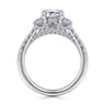Charlene - 14K White Gold Emerald Cut Three Stone Diamond Engagement Ring - 1.1 ct