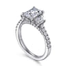Charlene - 14K White Gold Emerald Cut Three Stone Diamond Engagement Ring - 1.1 ct