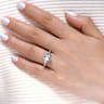 Charlene - 14K White Gold Emerald Cut Three Stone Diamond Engagement Ring - 1 ct