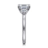Sanaa - 14K White Gold Emerald Cut 3 Stone Diamond Engagement Ring - 0.4 ct