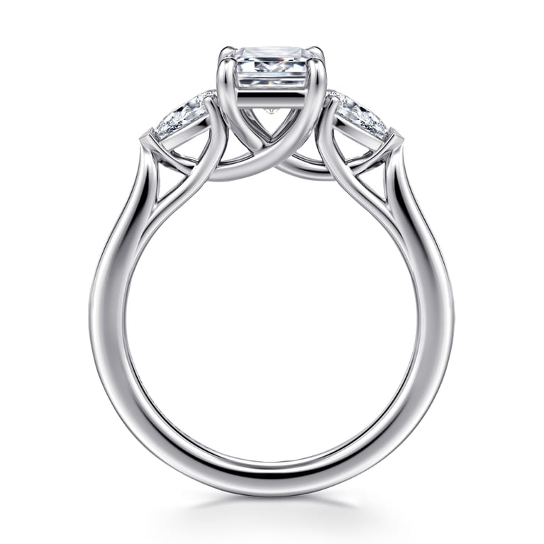 Sunday - 14K White Gold Emerald Cut 3 Stone Diamond Engagement Ring - 0.4 ct - Shot 2