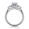 Sunday - 14K White Gold Emerald Cut 3 Stone Diamond Engagement Ring - 0.4 ct